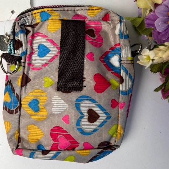 MOCK Lesportsac Inspired Heart Pattern Crossbody Bag - Multicolor - Picture 7 of 8